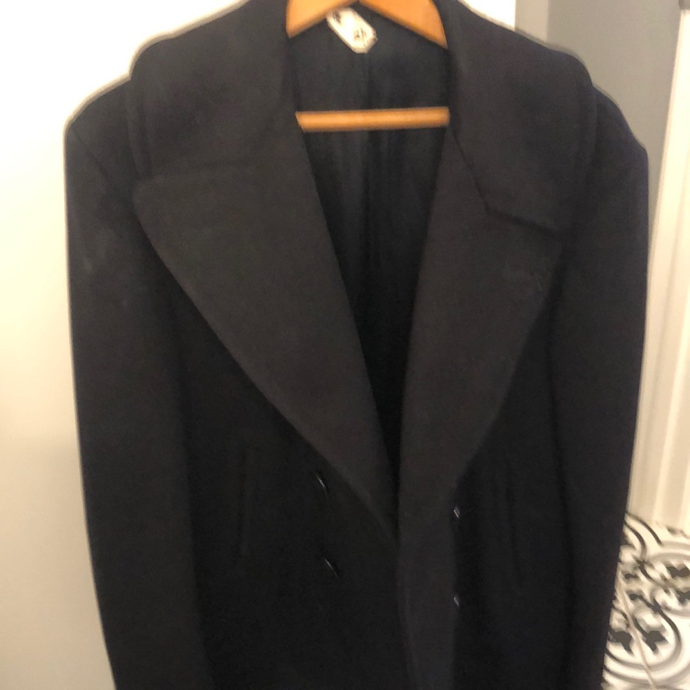 Man’s original Navy wool Kersey pea coat; size 38R